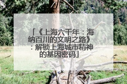 《上海六千年：海纳百川的文明之路》：解锁上海城市精神的基因密码