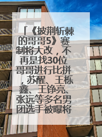 《披荆斩棘的哥哥5》赛制将大改，不再是找30位哥哥进行比拼，苏醒、王栎鑫、王铮亮、张远等多名男团选手被曝将参加