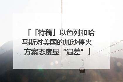「特稿」以色列和哈马斯对美国的加沙停火方案态度显“温差”