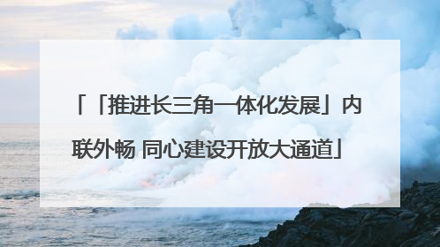 「推进长三角一体化发展」内联外畅 同心建设开放大通道