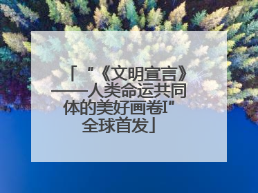 “《文明宣言》——人类命运共同体的美好画卷I”全球首发