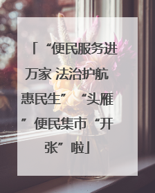 “便民服务进万家 法治护航惠民生”“头雁”便民集市“开张”啦