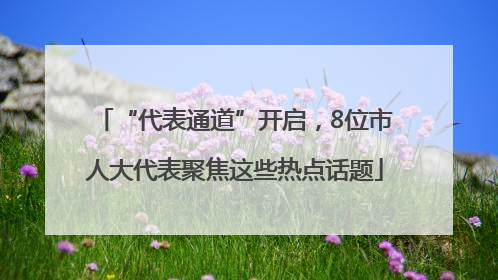 “代表通道”开启，8位市人大代表聚焦这些热点话题