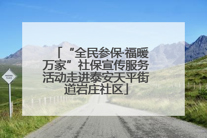 “全民参保·福暖万家”社保宣传服务活动走进泰安天平街道岩庄社区