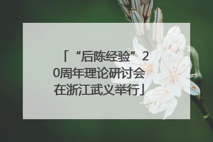 “后陈经验”20周年理论研讨会在浙江武义举行