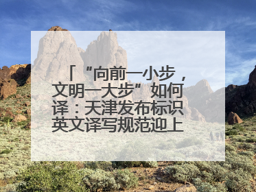 “向前一小步，文明一大步”如何译：天津发布标识英文译写规范迎上合峰会