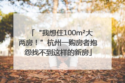 “我想住100m²大两房！”杭州一购房者抱怨找不到这样的新房