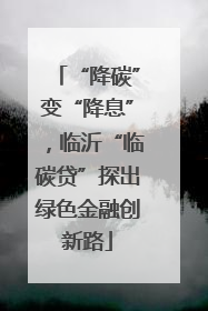 “降碳”变“降息”，临沂“临碳贷”探出绿色金融创新路