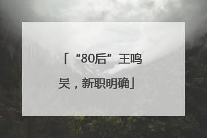 “80后”王鸣昊，新职明确