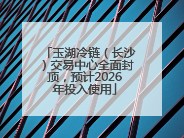 玉湖冷链（长沙）交易中心全面封顶，预计2026年投入使用