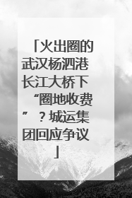 火出圈的武汉杨泗港长江大桥下“圈地收费”？城运集团回应争议