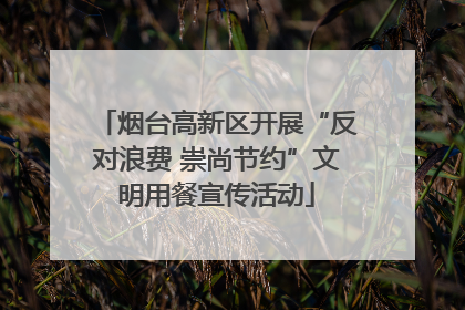 烟台高新区开展“反对浪费 崇尚节约”文明用餐宣传活动