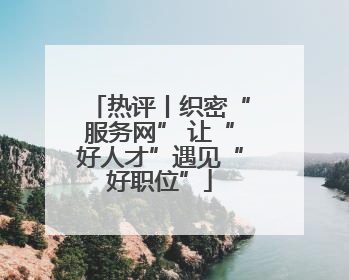 热评丨织密“服务网” 让“好人才”遇见“好职位”