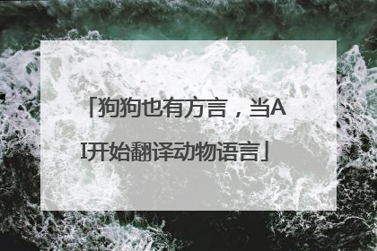 狗狗也有方言，当AI开始翻译动物语言