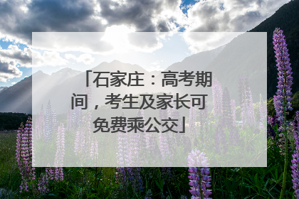 石家庄：高考期间，考生及家长可免费乘公交