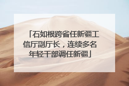 石如根跨省任新疆工信厅副厅长，连续多名年轻干部调任新疆