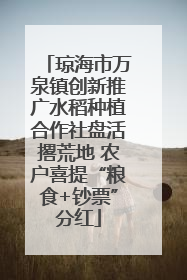 琼海市万泉镇创新推广水稻种植合作社盘活撂荒地 农户喜提“粮食+钞票”分红