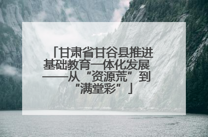 甘肃省甘谷县推进基础教育一体化发展——从“资源荒”到“满堂彩”