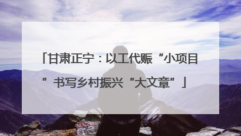 甘肃正宁：以工代赈“小项目”书写乡村振兴“大文章”