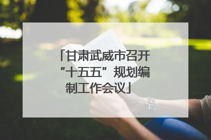 甘肃武威市召开“十五五”规划编制工作会议