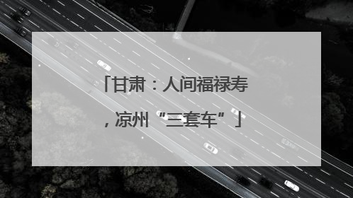 甘肃：人间福禄寿，凉州“三套车”