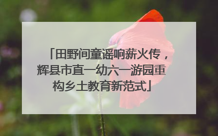 田野间童谣响薪火传，辉县市直一幼六一游园重构乡土教育新范式