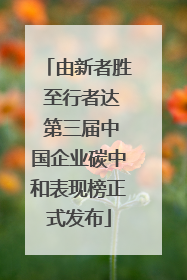 由新者胜 至行者达 第三届中国企业碳中和表现榜正式发布