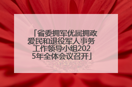 省委拥军优属拥政爱民和退役军人事务工作领导小组2025年全体会议召开