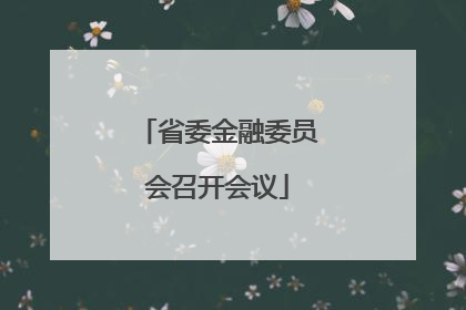 省委金融委员会召开会议