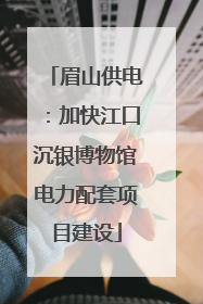 眉山供电：加快江口沉银博物馆电力配套项目建设