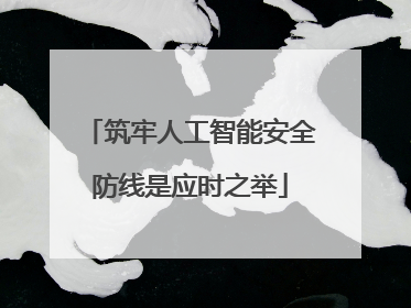筑牢人工智能安全防线是应时之举