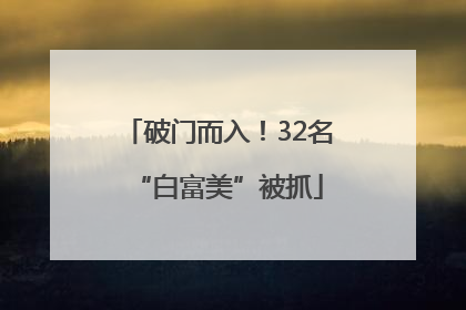 破门而入！32名“白富美”被抓