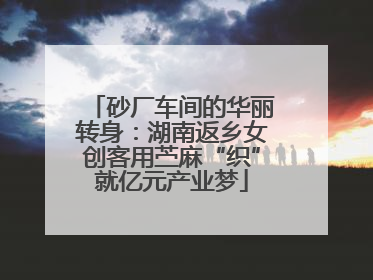 砂厂车间的华丽转身：湖南返乡女创客用苎麻“织”就亿元产业梦