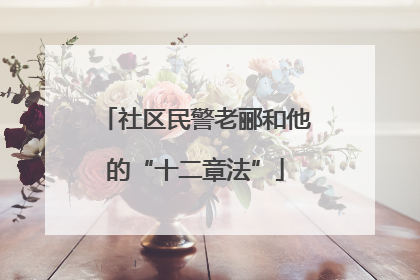社区民警老郦和他的“十二章法”