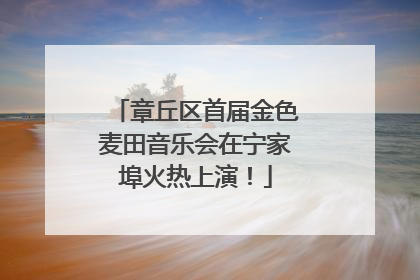 章丘区首届金色麦田音乐会在宁家埠火热上演！