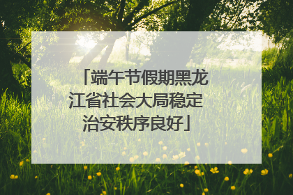 端午节假期黑龙江省社会大局稳定治安秩序良好