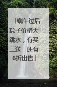 端午过后粽子价格大跳水，有买三送一还有6折出售