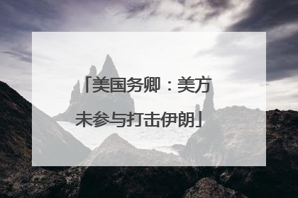 美国务卿：美方未参与打击伊朗
