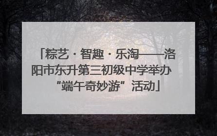 粽艺・智趣・乐淘——洛阳市东升第三初级中学举办“端午奇妙游”活动