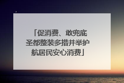 促消费、敢兜底 圣都整装多措并举护航居民安心消费