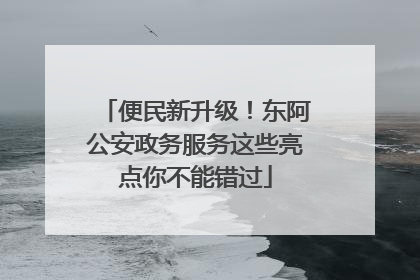 便民新升级！东阿公安政务服务这些亮点你不能错过