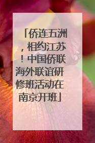 侨连五洲，相约江苏！中国侨联海外联谊研修班活动在南京开班
