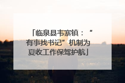 临泉县韦寨镇：“有事找书记”机制为夏收工作保驾护航
