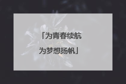 为青春续航 为梦想扬帆