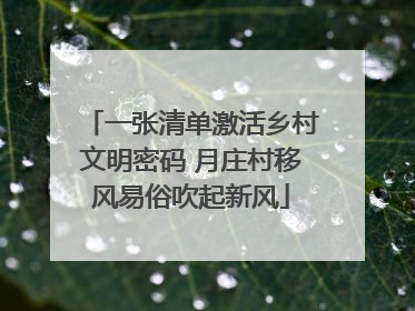 一张清单激活乡村文明密码 月庄村移风易俗吹起新风