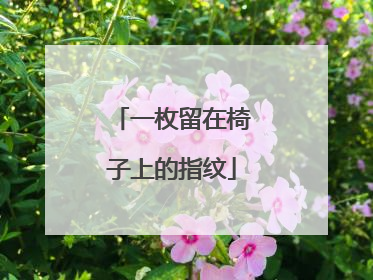 一枚留在椅子上的指纹