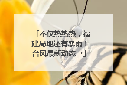 不仅热热热，福建局地还有暴雨！台风最新动态→