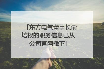 东方电气董事长俞培根的职务信息已从公司官网撤下