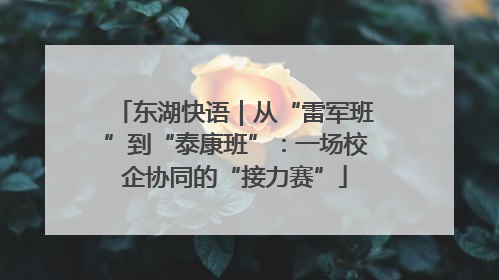 东湖快语｜从“雷军班”到“泰康班”：一场校企协同的“接力赛”