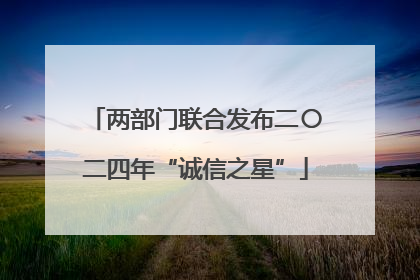 两部门联合发布二〇二四年“诚信之星”